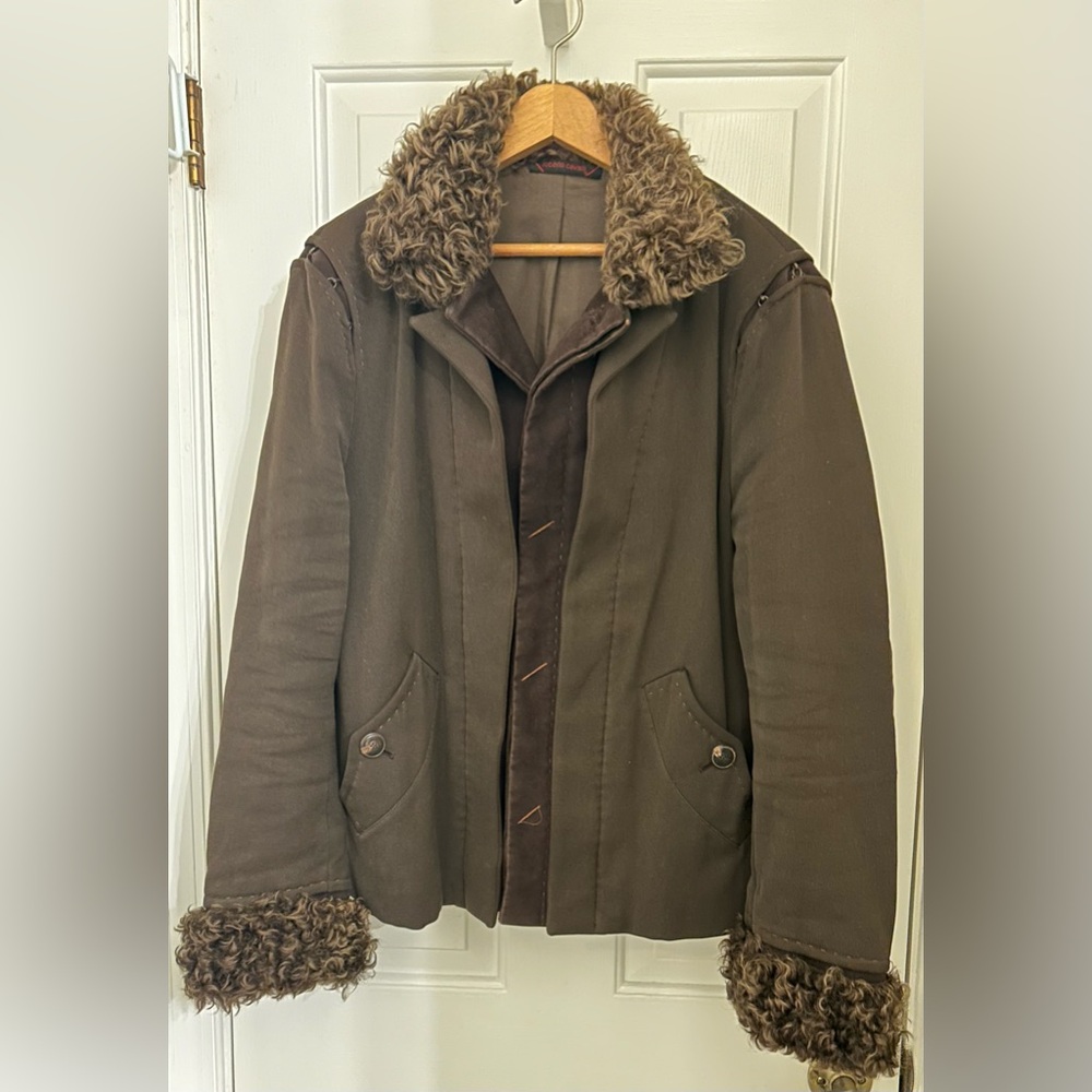 Roberto Cavalli Runway Vintage Archival Fall 2003 Twill Military Jacket Small
